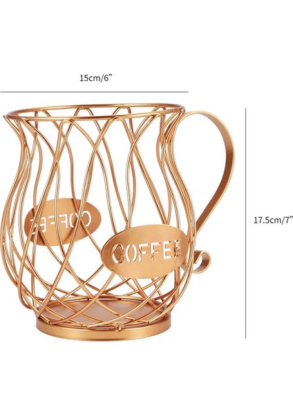 Altın Tarzı Kahve Kapsül Evrensel Depolama Sepeti Kahve Fincan Sepeti Vintage Kahve Pod Organizatör Tutucu Siyah Ev Cafe Otel Için (Yurt Dışından)