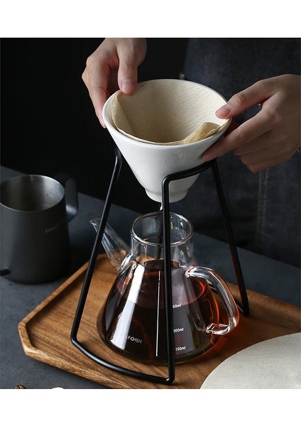 1 Adet 650ML Tencere Stili Elle Demlenmiş Damla Dökme Kahve Bira Tutacağı Metal V60 Filtre Tutucu Raf Baristackttle Pot Kahve Filtre Rafı Aksesuarlar (Yurt Dışından)