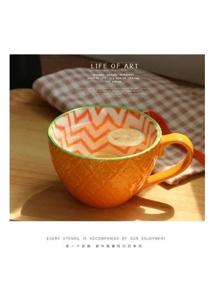 No.22 Tarzı Renkli Seramik El Boyalı Kahve Fincanı Yaratıcı Vintage Kupalar Cafe Bar Malzemeleri Kabartmalı Kişilik Kahvaltı Fincan Kupa (Yurt Dışından)