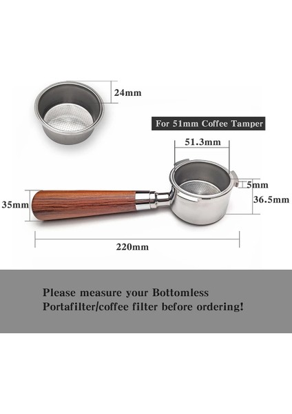 Ahşap Sabotaj Stili 51 mm mm Dipsiz Portafilter Profesyonel Kahve Espresso Makinesi Sapı, Kahve Aletleri (Yurt Dışından)