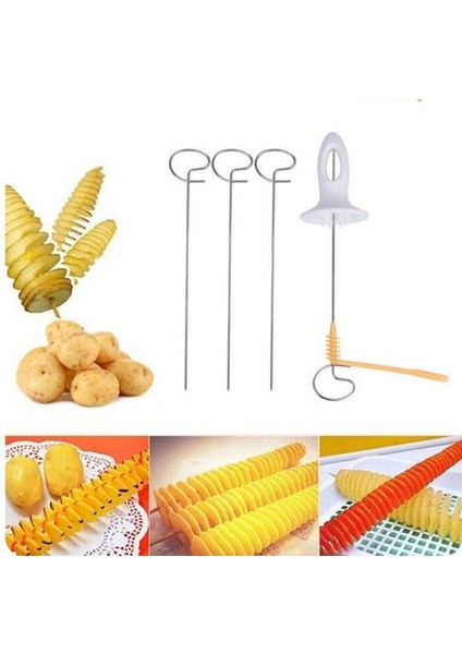 1 Takım Stili 1 Takım Spiral Patates Doğrayıcı Salatalık Dilimleme Sebze Spiralizer Kesici Patates Dilimleme Barbekü Mutfak Aksesuarları Alet Mutfak Için (Yurt Dışından) indirimleri