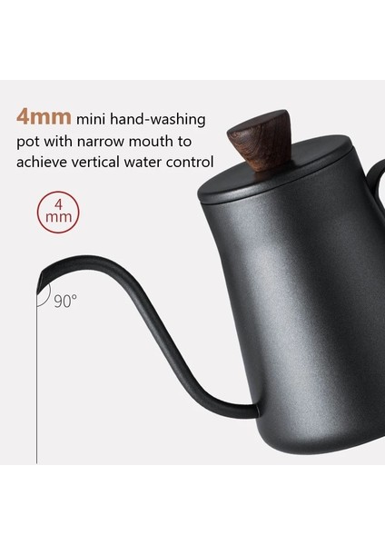 Kapak Stili ile Damla Su Isıtıcısı 400ML El Yıkama Kahve Çaydanlık Yapışmaz Kaplama Gıda Sınıfı Paslanmaz Çelik Deve Boynu Damla Su Isıtıcısı Kuğu Boyun Pot (Yurt Dışından)