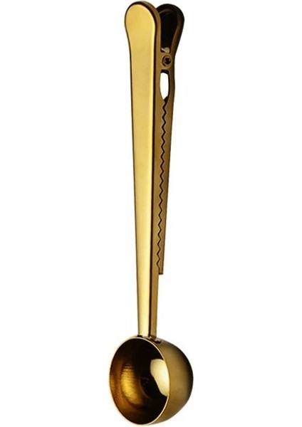 Altın Tarzı Moda Işlevli Mutfak Malzemeleri Klipsli Kahve Kaşığı Paslanmaz Çelik Çay Kahve Ölçme Fincan Kahve Kaşığı (Yurt Dışından)