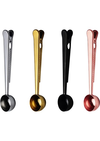 Altın Tarzı Moda Işlevli Mutfak Malzemeleri Klipsli Kahve Kaşığı Paslanmaz Çelik Çay Kahve Ölçme Fincan Kahve Kaşığı (Yurt Dışından) modelleri