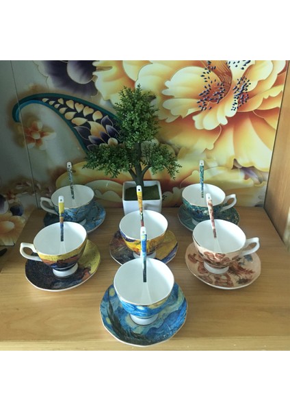 E 1 Takım Stili Yaklaşık 180ML [ Dropsg ] Starry Sky, Night Cafe, The Sower, Ayçiçekleri, Süsenler, Kayısı Çiçekleri Sanat Tablosu Kahve Kupaları Çay Bardakları (Yurt Dışından) fiyatları