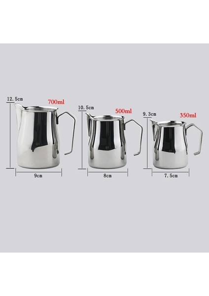 Sliver 700ML Style Paslanmaz Çelik Süt Sürahisi Espresso Fincanları Sanat Fincan Aracı Barista El Sanatları Kahve Moka Cappuccino Latte Süt Köpürtme Sürahi Sürahi (Yurt Dışından) fiyatları
