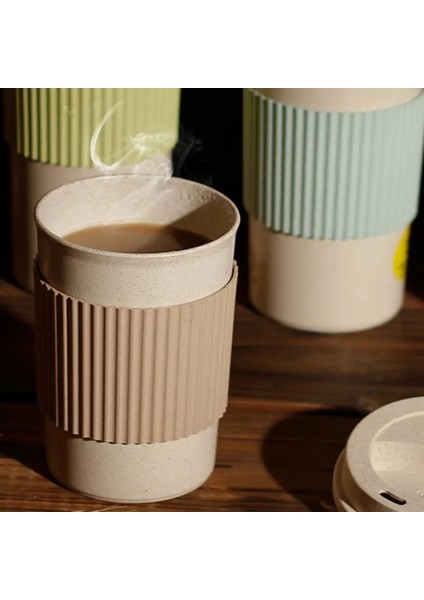 A3 Stili Buğday Elyaf Saman Kahve Kupa Çift Duvarlı Yalıtım Çevre Dostu Kahve Fincanı Seyahat Sızdırmaz Hediye Kupaları (Yurt Dışından) modelleri