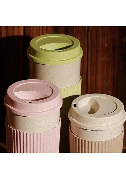 A3 Stili Buğday Elyaf Saman Kahve Kupa Çift Duvarlı Yalıtım Çevre Dostu Kahve Fincanı Seyahat Sızdırmaz Hediye Kupaları (Yurt Dışından) fırsatları