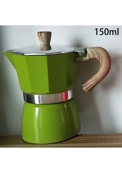 YEŞIL-150ML Tarzı Şofben Kahve Makinesi ml Italyan Kahve Makinesi Alüminyum Moka Pot Espresso Soğuk Damlama Kahve Süzgeçli Italyan Cezveler (Yurt Dışından)