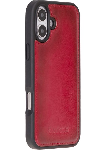 Apple iPhone 16 Plus Uyumlu, Deri, El Yapımı Kılıf, Gölgeli Kırmızı fırsatları