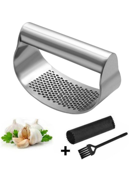 Açık Gri Tarzı Paslanmaz Çelik Sarımsak Presi Sarımsak Presi Haddeleme Araçları Öğütücü Kavisli Yüzey Kıyma Ezici Dayanıklı Ev Mutfak Pişirme Uygulaması (Yurt Dışından) fiyatları