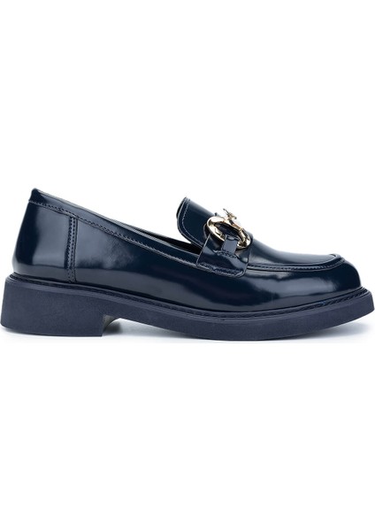Kadın Vegan Lacivert Loafer Ayakkabı 817 1000 Bn Ayk SK24-25 Lacı Acma