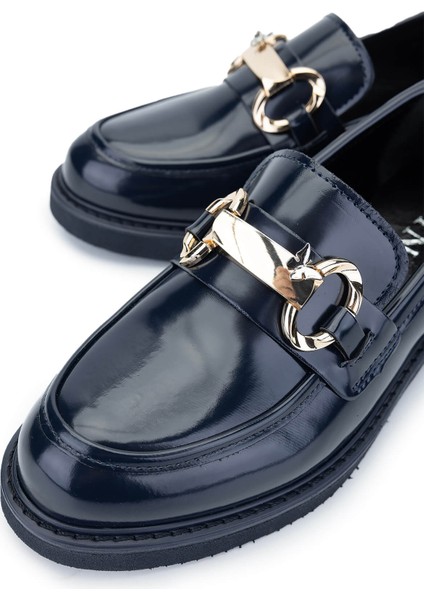 Kadın Vegan Lacivert Loafer Ayakkabı 817 1000 Bn Ayk SK24-25 Lacı Acma modelleri