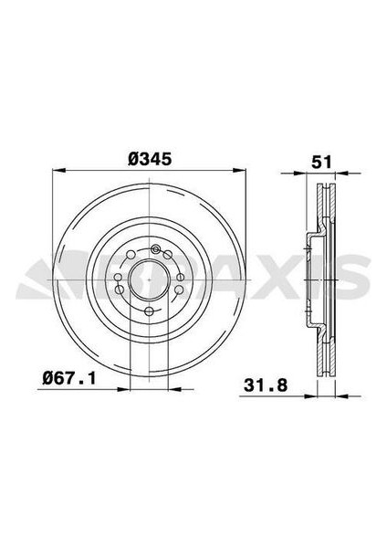 AD0975 Fren Diski Ön Ml-Serisi W163 98-04 A1634210512