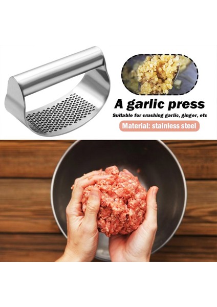 Açık Gri Tarzı Paslanmaz Çelik Sarımsak Presi Sarımsak Presi Haddeleme Araçları Öğütücü Kavisli Yüzey Kıyma Ezici Dayanıklı Ev Mutfak Pişirme Uygulaması (Yurt Dışından) modelleri