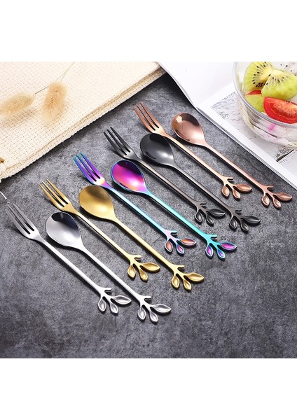 Mc1 Stili 1 Renk Paslanmaz Çelik Yapraklar Kaşık Çatal Kaşık Kahve Çay Kaşığı Yaratıcı Dondurma Araçları Sofra Mutfak Alet Ev Dekor (Yurt Dışından) modelleri