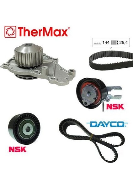 T15.180 Triger Seti Devirdaimlı FIESTA-C2-C3-NEMO-BIPPER-206-307 1.4 Tdcı-Hdı Euro 4 2002 144 Diş 2S6Q8A615AB-2S6Q8591BA 2S6Q8B596AB
