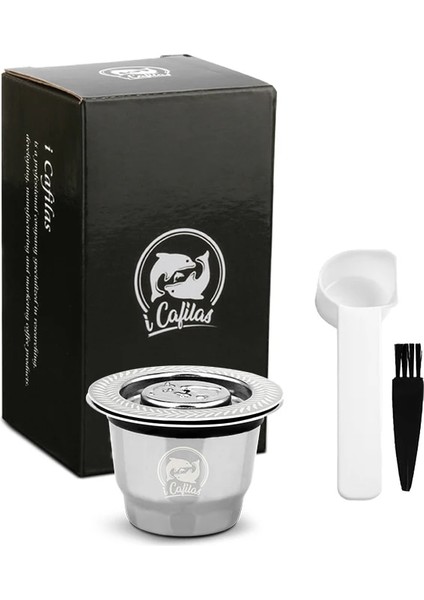 Deve Tarzı Icafilasfor Nespresso Yeniden Kullanılabilir Inox 2'si 1 Arada Kullanım Doldurulabilir Kapsül Crema Espresso Yeniden Doldurulabilir Nespresso (Yurt Dışından)