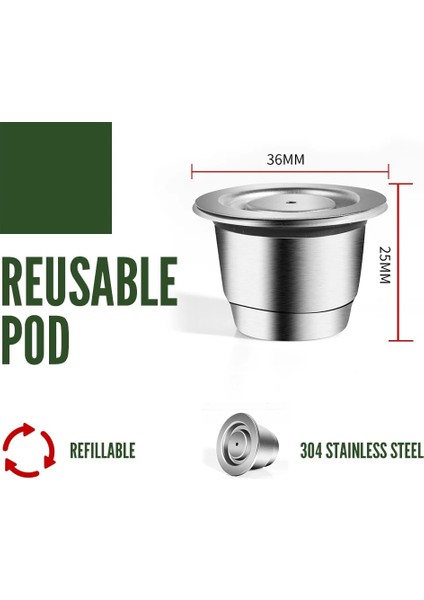Resim Stili Olarak Recafımıl Nespresso Dolum Kapsül Paslanmaz Çelik Espresso Bardakları Için Yeniden Kullanılabilir Kahve Kapları, Sabotaj Dozajlı Lattissima Touch (Yurt Dışından)