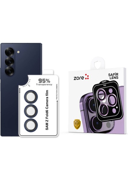 Samsung Galaxy Z Fold 6 Parmak İzi Bırakmayan Anti-Reflective Özel Safir Kamera Lens Koruyucu Cl-11