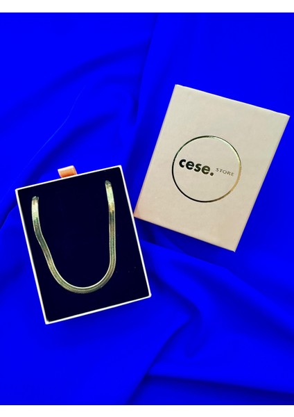 Italyan Ezme Altın Sarısı (Gold) Paslanmaz Çelik Kolye 45CM