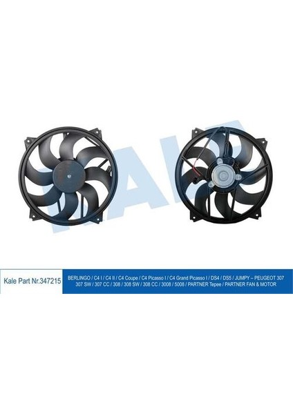 347215 Fan Motoru C4 C4 Picasso C4 B7 Ds4 Ds5 P307 Ym Partner Tepee Berlingo Iıı 308 3008 5008 Rcz 1.6hd 1253.G7