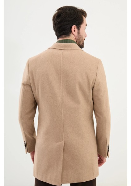 Düz Slim Fit Mono Yaka Klasik Erkek Kaşe Kaban fırsatları