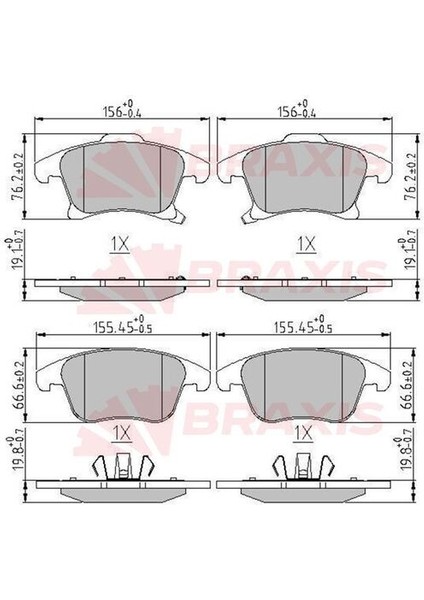 AA0646 Ön Fren Balatası Galaxy S MA15 Mondeo Iv 14-16 Jant 1.5 2.0 Eco Boost 2.0tdcı DG9C2K021EE