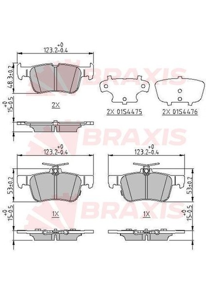 AA0647 Arka Fren Balatası Honda Civic 2017-GALAXY Iıı 1.5 2.0 2.0 Tdcı 2.0 2015 Mondeo V 1.0-1.5 1.5 Tdcı 1.6 Tdcı Focus Iv 18- 5341207