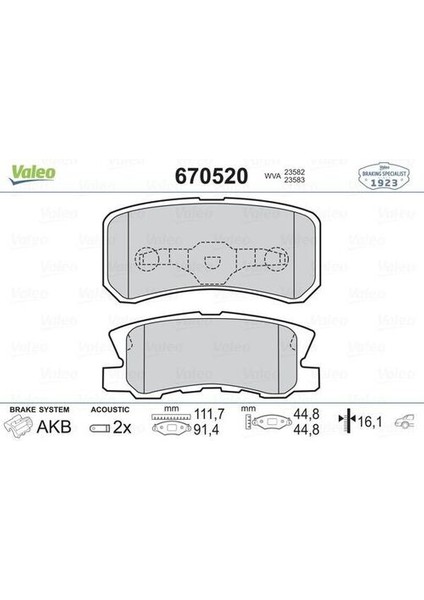 670520 Arka Fren Balatası Pajero Iı 2.5td 12 90 04 00 Pajero Iıı3.5 V6 Gdı 04 00 3.2 Dı D 04 00 10 01 MR510544