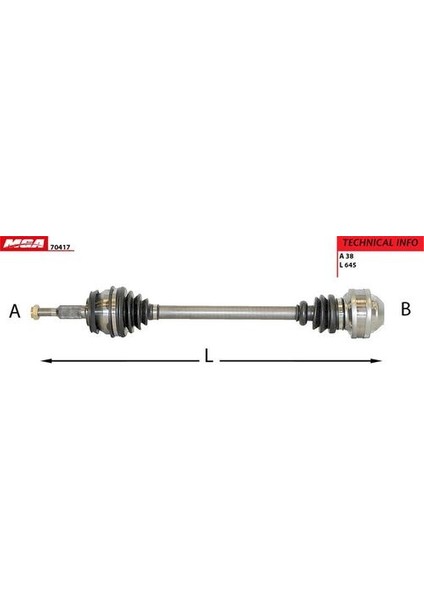 70417 Sol Aks 645MM Volkswagen Transporter T5 1.9 Tdı T6 2.0 Tdı 102HP 7E0407271N