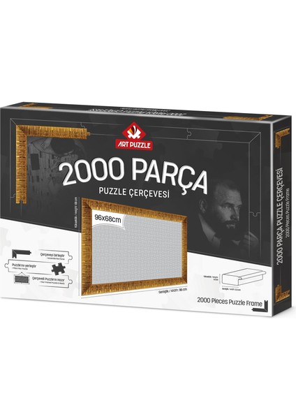 Altın 2000 Parça Demonte Puzzle Çerçevesi