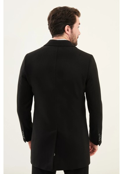 Düz Slim Fit Mono Yaka Klasik Erkek Kaşe Kaban modelleri