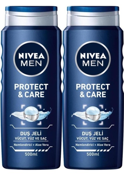 Duş Jeli 500 ml Protect&care Erkek 2 Adet