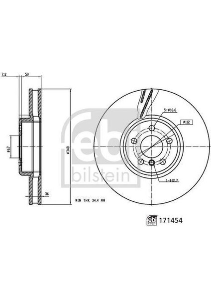 171454 Fren Diski Ön Sol Bmw G20 G30 G11 G01 G02 G05 G14 G15 G31 34116860911