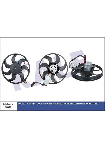 355385 Kontrol Unitelı Radyatör Fanı 450W 420MM Sağ Q7 07-15 Touareg Cayenne 03-10 Brj Bac Ble 7L0959455G