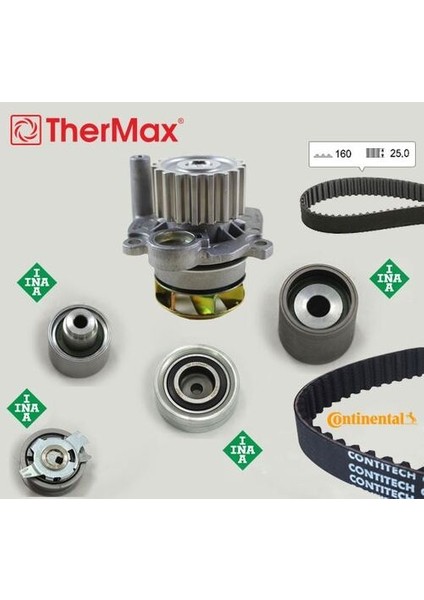 T15.173 Devirdaimlı Eksantrik Gergi Kiti Crafter-T6-A3-Jetta-Caddy-Polo-Passat 1.2-1.6-2.0 Tdı Asv C D-Caab 03L198119A