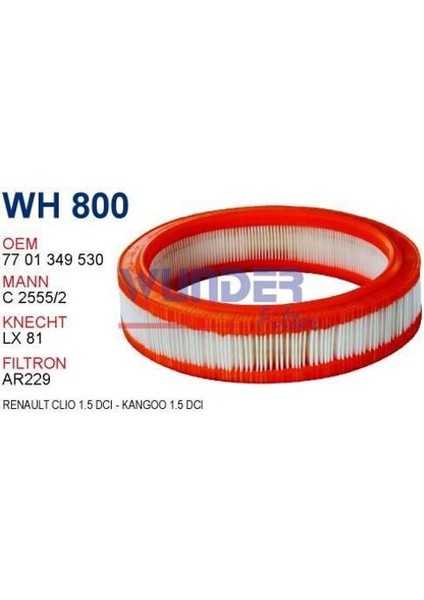 WH800 Hava Filtresi Renault 9 Renault 11 Renault 19 C25552 FN0099 MRMOEM-1083813