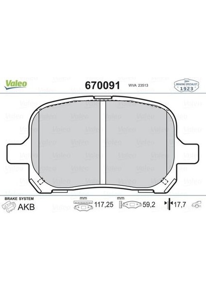 670091 Fren Balatası Toyota Camry 3.0 V6 24V 96-01 Previa Tarago 446533120