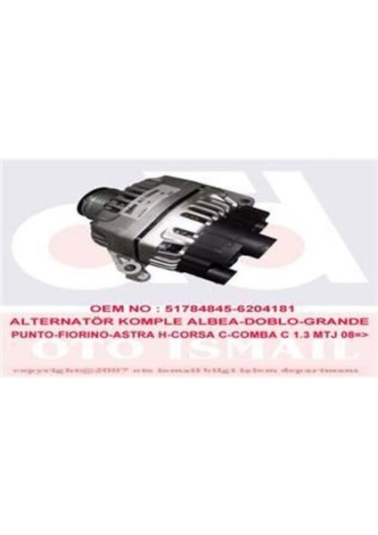 439505 Alternatör 12V 90A Doblo Fiorino Grande Punto Idea Linea Panda Punto 1.3d 05- 46823547