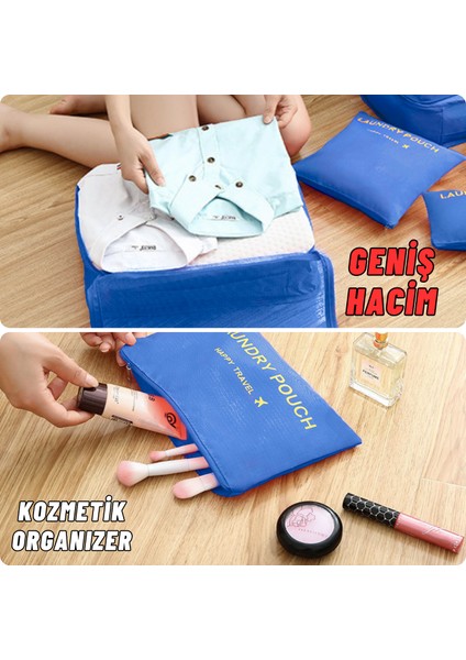 Valiz Seyahat Çanta Düzenleyici 6 Parça Seyahat Bavul Düzenleyici Organizer Set