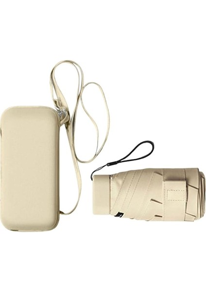 Hss Seyahat Şemsiyesi Güçlü Hafif Su Geçirmez Kompakt Şemsiye Erkekler Kadınlar Için -Bej Rengi (Yurt Dışından)