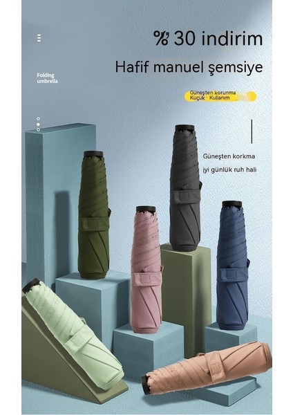 Ww 6 Kaburgalı Ultra Hafif Katlanır Şemsiye-Koyu Yeşil (Yurt Dışından) indirimleri