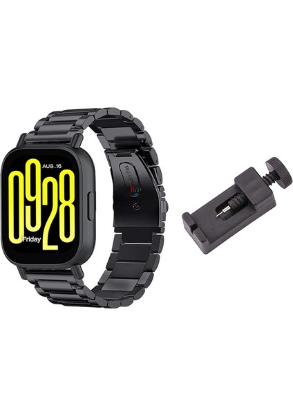 Xiaomi Redmi Watch 5 Active / Redmi Watch 5 Lite ile Uyumlu Klasik Çelik Kordon ve Ayarlama Aparatı