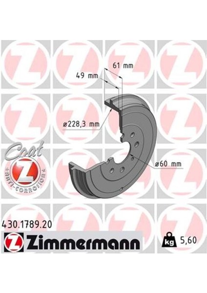 430.1789.20 Arka Kampana Corsa D 07 Corsa E 14 Adam 13 Punto-Grande Punto 05 274X228X61X48X4DL 14 Inç 51901444-51901443-55703043 55704058