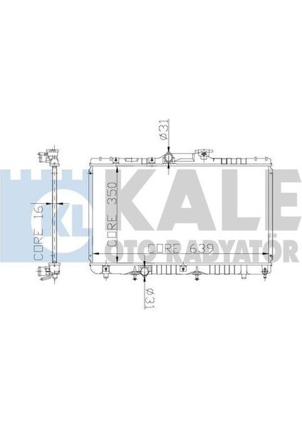 1801021PA Radyatör Corolla AE101 93-98 1.6 Xlı At 1 Sıra Cu Pl 350X639X16 1640016690