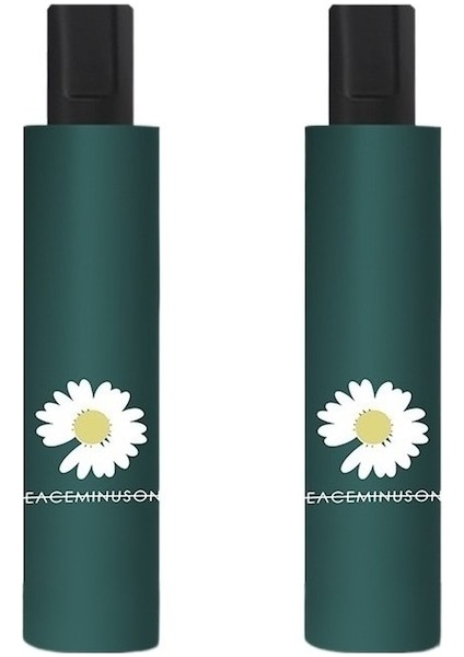 Hyt-Karikatür Şemsiye Manuel Küçük Papatya Şemsiye Yağmur Veya Parlaklık Şemsiyesi -Beyaz - Yeşil (Yurt Dışından)