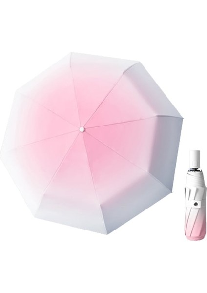 Ww Degrade Renkli Otomatik Katlanır Şemsiye-Pembe (Yurt Dışından)