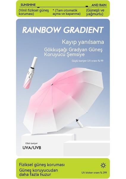 Ww Degrade Renkli Otomatik Katlanır Şemsiye-Pembe (Yurt Dışından) fiyatları