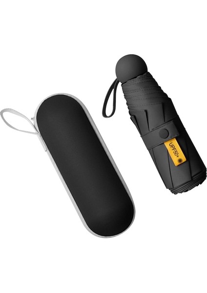 Hss Seyahat Güneşlik Şemsiye Cep Şemsiye Çanta Şemsiye Sağlam-Siyah (Yurt Dışından)